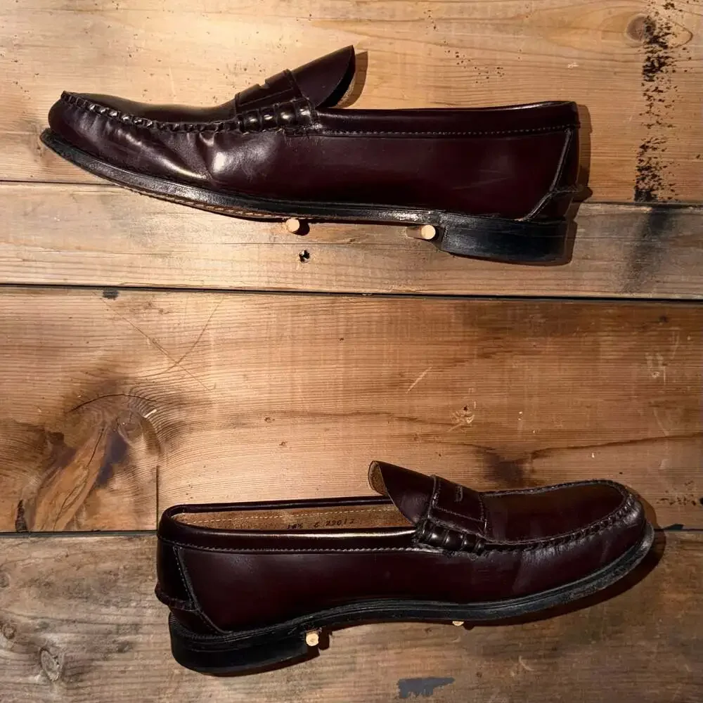 L.L. Bean Men's Burgundy Leather Penny Loafers
